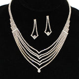 91596, MULTI LAYERED RHINESTONE EVENING NECKLACE, WEDDING, BRIDAL, PROM