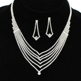 91597, PAVE RHINESTONE EVENING NECKLACE, WEDDING, BRIDAL, PROM