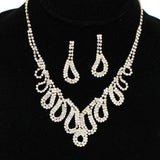 91598, GEOMETRIC PAVE RHINESTONE EVENING NECKLACE, WEDDING, BRIDAL, PROM