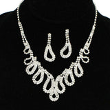91598, GEOMETRIC PAVE RHINESTONE EVENING NECKLACE, WEDDING, BRIDAL, PROM