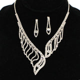 91599, PAVE RHINESTONE EVENING NECKLACE, WEDDING, BRIDAL, PROM