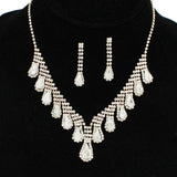 91600, TEARDROP ACCENT RHINESTONE EVENING NECKLACE, WEDDING, BRIDAL, PROM