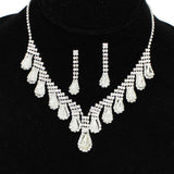 91600, TEARDROP ACCENT RHINESTONE EVENING NECKLACE, WEDDING, BRIDAL, PROM