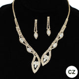 91601, CUBIC ZIRCONIA & RHINESTONE EVENING NECKLACE, WEDDING, BRIDAL, PROM