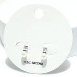 91604, DAINTY PEARL WITH CUBIC ZIRCONIA STUD EARRING