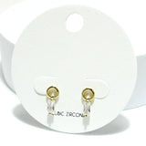 91607, DAINTY RECTANGLE CUBIC ZIRCONIA STUD EARRING