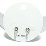91607, DAINTY RECTANGLE CUBIC ZIRCONIA STUD EARRING