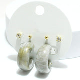 Resin Thick Hoop & Stud Earring SET - view 3