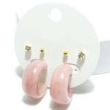 Resin Thick Hoop & Stud Earring SET
