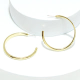 91617, 40MM ROUND FLAT MIDDLE METAL HOOP EARRING