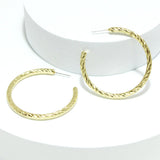 91618, 40MM TEXTURED ROUND METAL HOOP EARRING