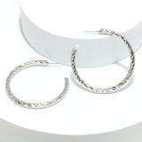 91618, 40MM TEXTURED ROUND METAL HOOP EARRING