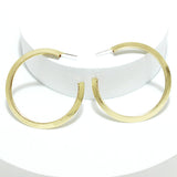 91619, 50MM TEXTURED THICK ROUND METAL HOOP EARRING