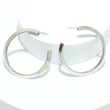 91619, 50MM TEXTURED THICK ROUND METAL HOOP EARRING