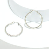 91620, 30MM TEXTURED ROUND METAL HOOP EARRING