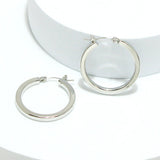 91621, 30MM FLAT ROUND METAL HOOP EARRING