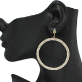 91639, ROUND RING PAVE RHINESTONE DANGLE EARRING