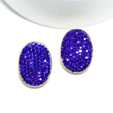 Oval Pave Rhinestone Stud Earring