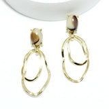 Oval Resin Accent Geometric Earring - view 2