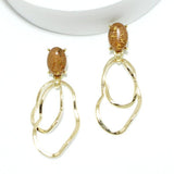 Oval Resin Accent Geometric Earring