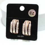 91651, BAGUETTE CUBIC ZIRCONIA STUD EARRING