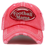 91654, "FOOTBALL MAMA" WASHED VINTAGE BALL CAP, MOTHER'S DAY