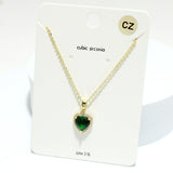 91657, HEART CUBIC ZIRCONIA PENDANT NECKLACE, VALENTINE'S DAY
