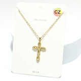 91660, CROSS PAVE CUBIC ZIRCONIA PENDANT NECKLACE, RELIGIOUS