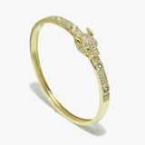 91662, PANTHER CUBIC ZIRCONIA STAINLESS STEEL OPEN BRACELET