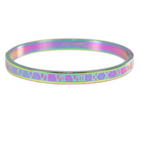 91670, CLASSIC ROMAN NUMERAL ACCENT STAINLESS STEEL OPEN BRACELET