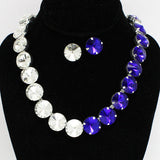91678, ROUND ACCENT RHINESTONE EVENING NECKLACE, WEDDING, BRIDAL, PROM