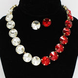 91678, ROUND ACCENT RHINESTONE EVENING NECKLACE, WEDDING, BRIDAL, PROM