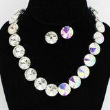 91678, ROUND ACCENT RHINESTONE EVENING NECKLACE, WEDDING, BRIDAL, PROM