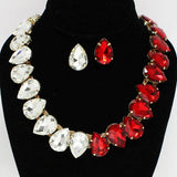 91679, TEARDROP ACCENT RHINESTONE EVENING NECKLACE, WEDDING, BRIDAL, PROM