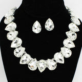 91679, TEARDROP ACCENT RHINESTONE EVENING NECKLACE, WEDDING, BRIDAL, PROM