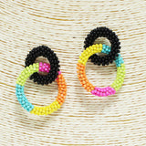 91689, ROUND LOOP SEED BEAD EARRING