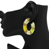 91690, OVAL SEED BEAD HOOP EARRING
