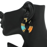 91690, OVAL SEED BEAD HOOP EARRING