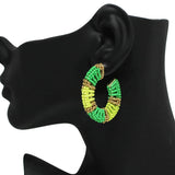 91690, OVAL SEED BEAD HOOP EARRING