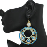91691, ROUND SEED BEADED DANGLE EARRING