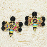 91692, BEE SEED BEADED EARRING