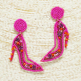 91693, HIGH HEELS SEED BEADED EARRING