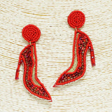 91693, HIGH HEELS SEED BEADED EARRING