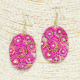 91694, OVAL SEED BEADED EARRING