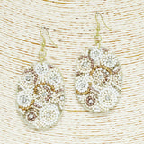 91694, OVAL SEED BEADED EARRING