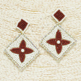91695, CLOVER ACCENT SEED BEADED EARRING