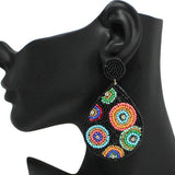 91698, TEARDROP SEED BEADED EARRING