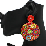 91699, ROUND SEED BEADED EARRING