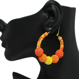 91700, BALL SEED BEADED HOOP EARRING