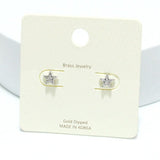 Gold Dipped Dainty Pave Star Stud Earring